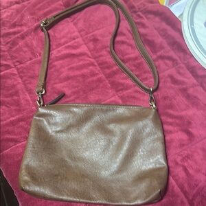 JOY Elegant Brown Leather Shoulder Bag
